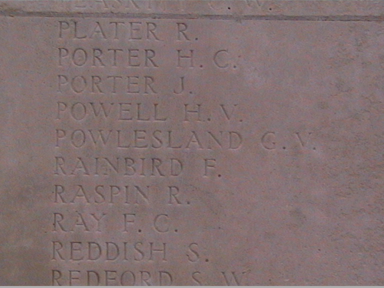 Inscription for GVW Powlesland